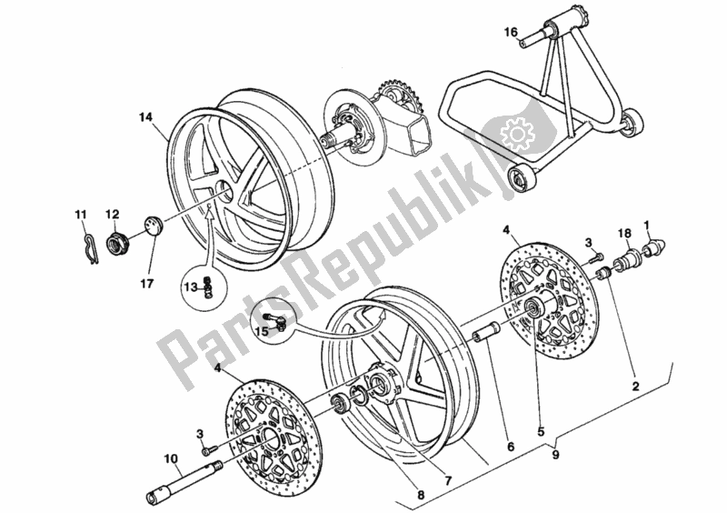 Todas las partes para Ruedas de Ducati Superbike 916 R 1998